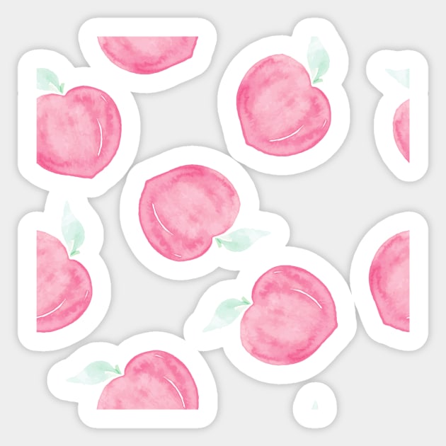 Watercolor peaches Sticker by jeune98